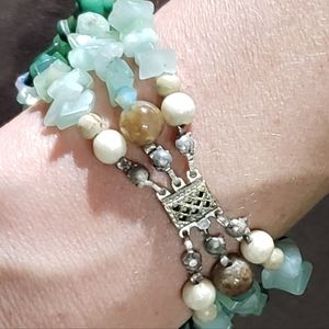 Woman's Natural Jade 3-Strand Bracelet